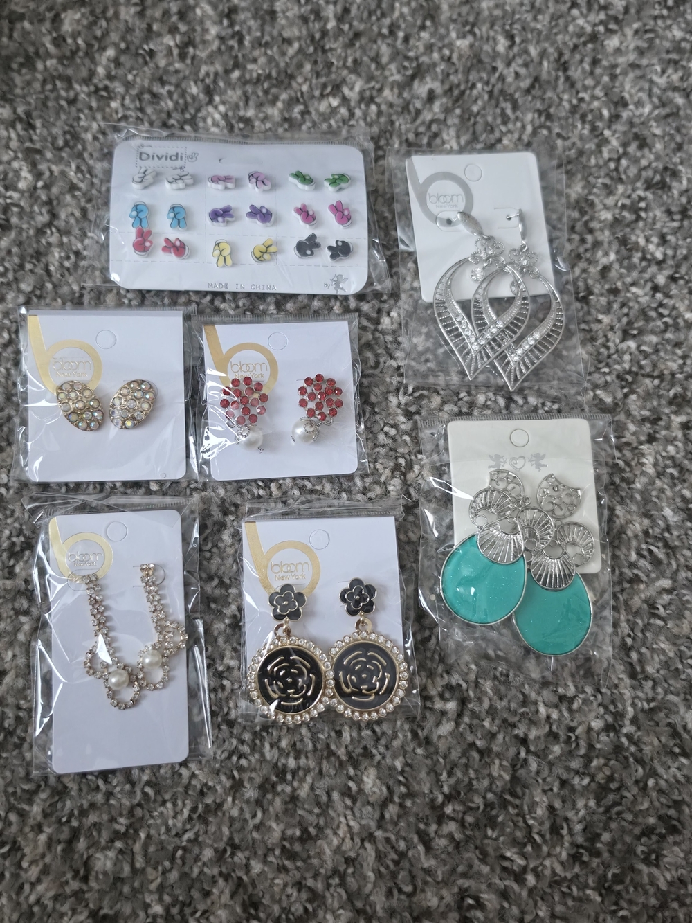 Assorted Women's Earrings Set – Turquoise, Silver, Black, Red, Gold